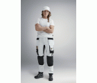 6247 Pantalones largos elásticos de trabajo para mujer con bolsillos flotantes AllroundWork blanco/negro